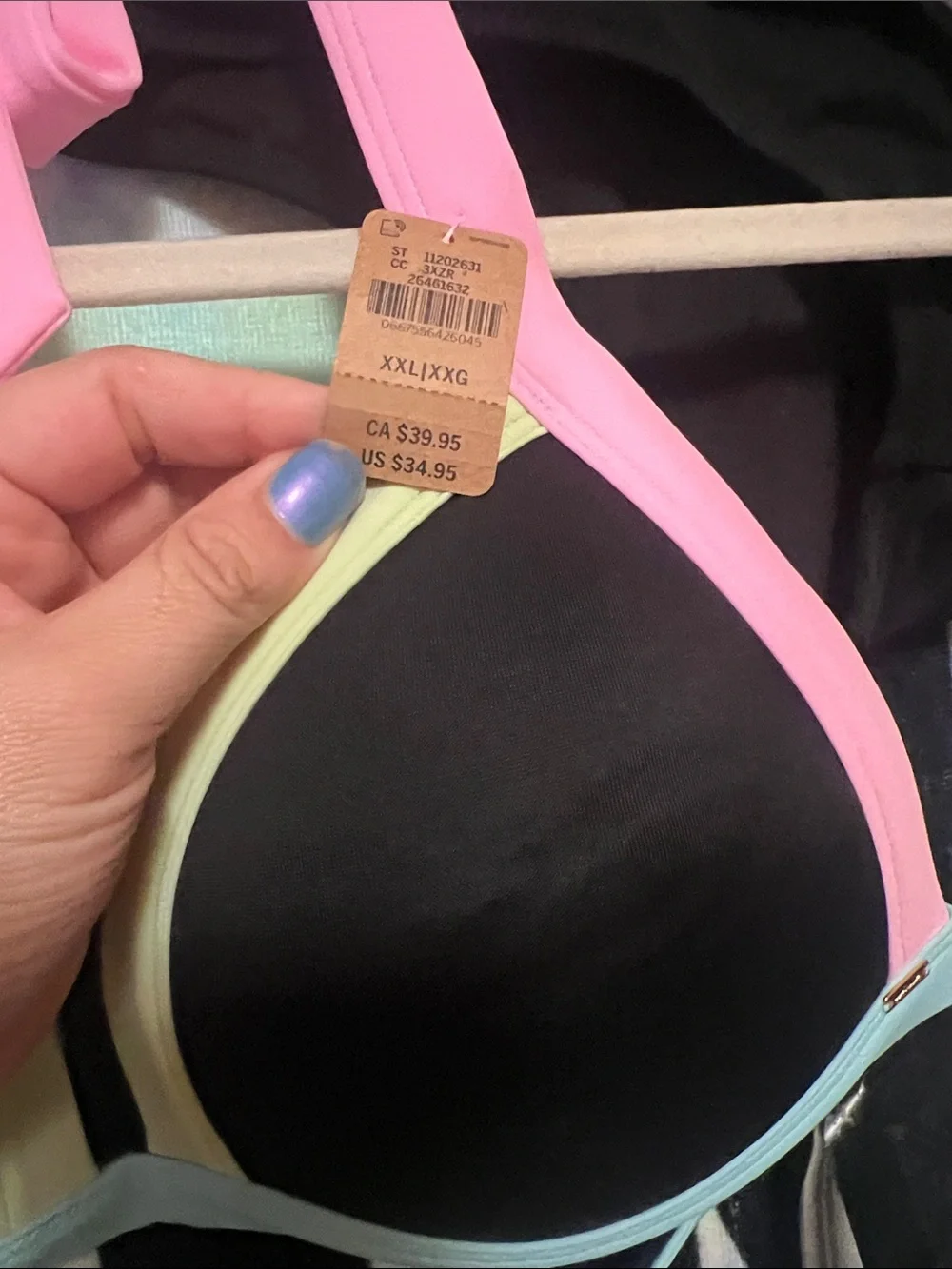 PINK vs Black Bikini Set with tie dye towel